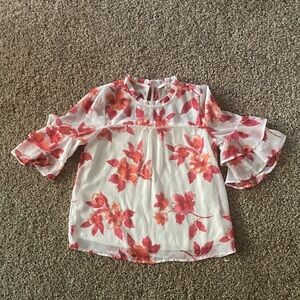 Women’s Floral Ruffle Blouse Top